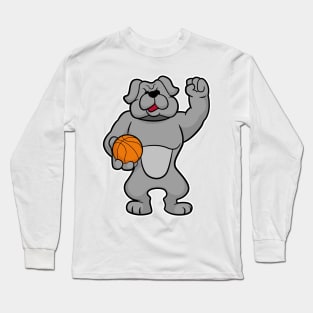 Dog as Basketball player with Basketball ball Long Sleeve T-Shirt